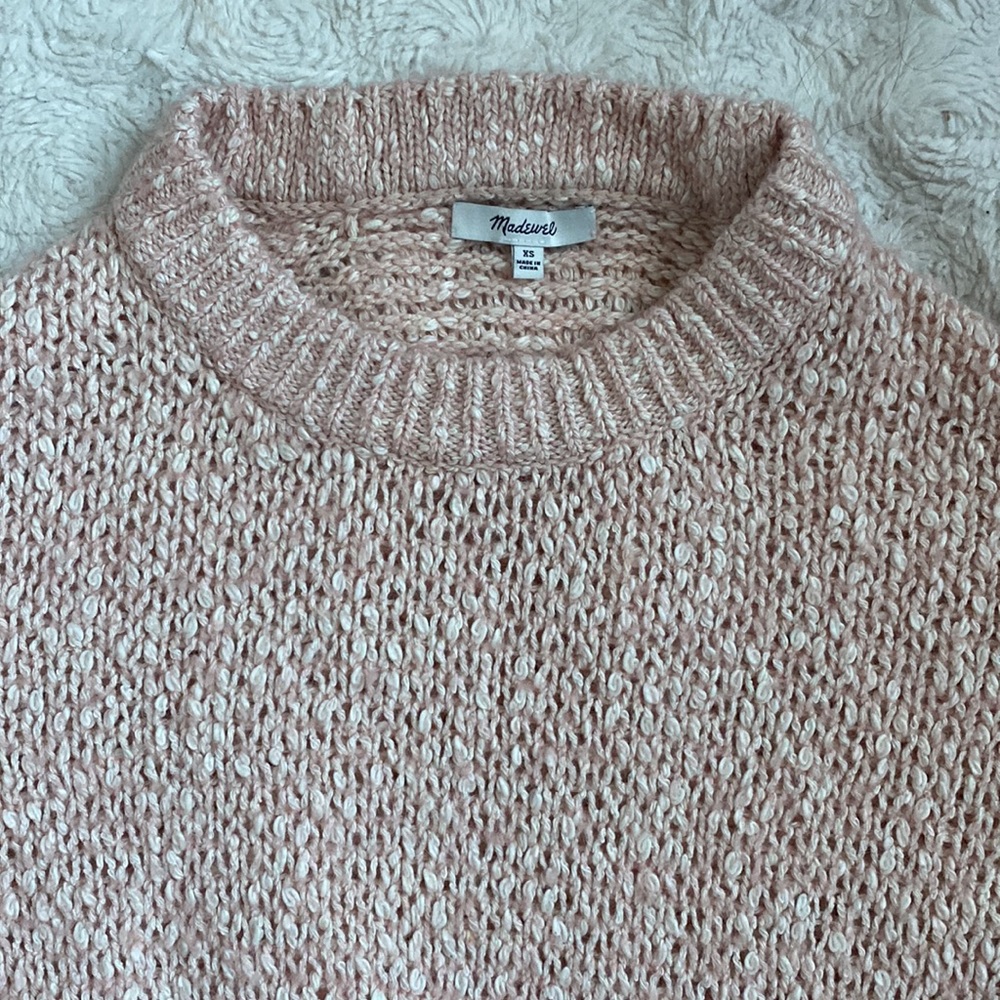 MADEWELL PINK BAEZ PULLOVER BALLOON SLEEVE SWEATER - Picture 8 of 9
